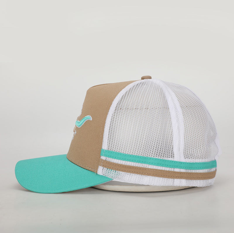 Teal & Wheat Ladies Trucker Cap