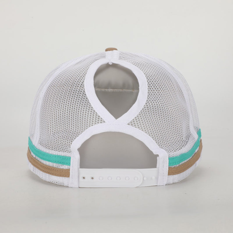 Teal & Wheat Ladies Trucker Cap