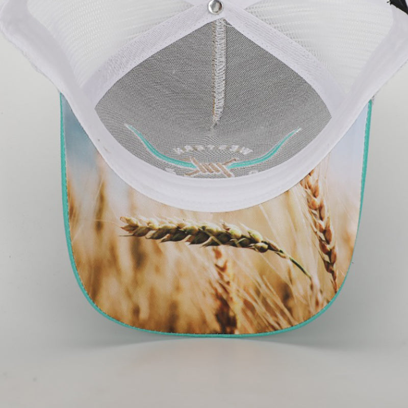 Teal & Wheat Ladies Trucker Cap